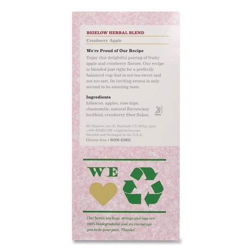 Image of Bigelow® RCB004001 Cranberry Apple Herbal Tea, 28/box