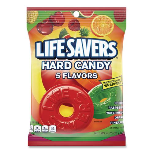 Image of LifeSavers® NFG885011 Hard Candy, Original Five Flavors, 6.25 Oz Bag