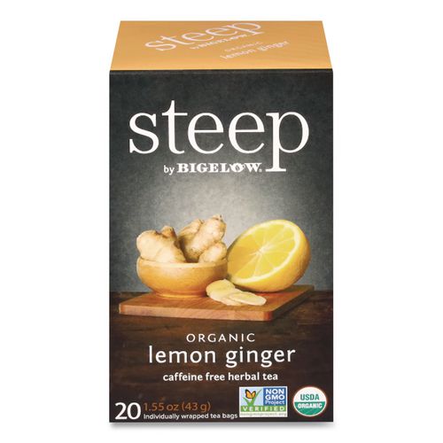 Image of Bigelow® RCB17704 Steep Tea, Lemon Ginger, 1.6 Oz Tea Bag, 20/box