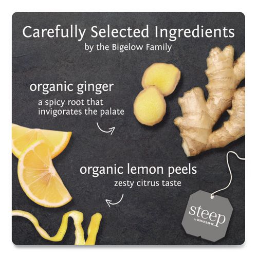 Image of Bigelow® RCB17704 Steep Tea, Lemon Ginger, 1.6 Oz Tea Bag, 20/box