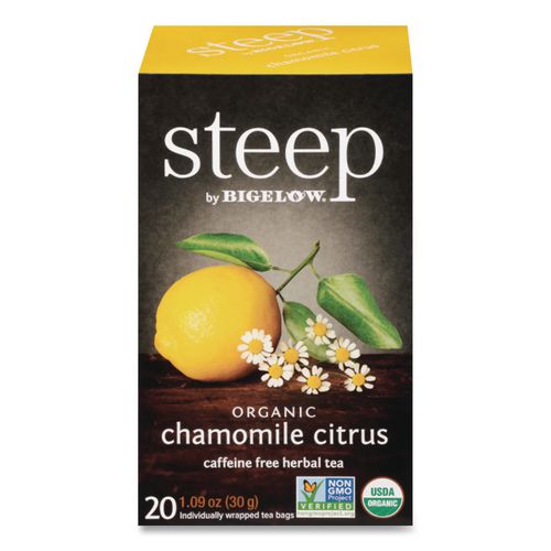 Image of Bigelow® RCB17707 Steep Tea, Chamomile Citrus Herbal, 1 Oz Tea Bag, 20/box