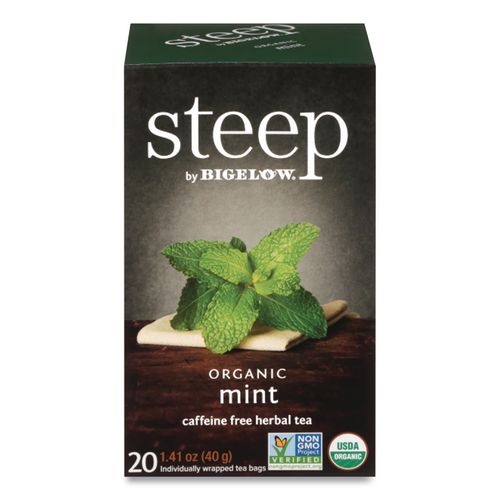 Image of Bigelow® RCB17709 Steep Tea, Mint, 1.41 Oz Tea Bag, 20/box