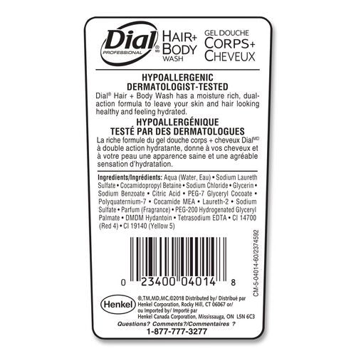 Image of Dial® Professional 04014 Hair + Body Wash, Neutral Scent, 7.5 oz, 24/Carton
