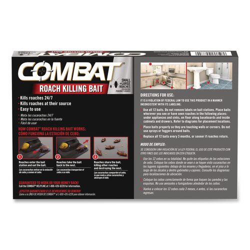 Image of Combat® 23400 05701 Roach Bait Insecticide, 0.42 oz, 12/Pack, 10 Packs/Carton