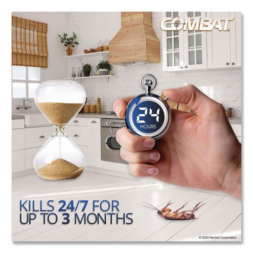 Image of Combat® 23400 05701 Roach Bait Insecticide, for Small and Large Roaches, 0.42 oz, 12 Bait Stations