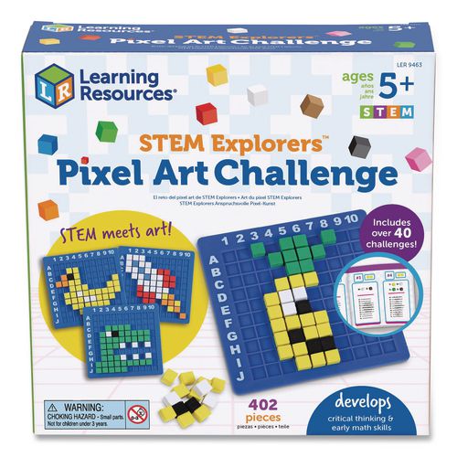 Image of Learning Resources® LER9463 STEM Explorers Pixel Art Challenge, Grades K to 2, 402 Pieces