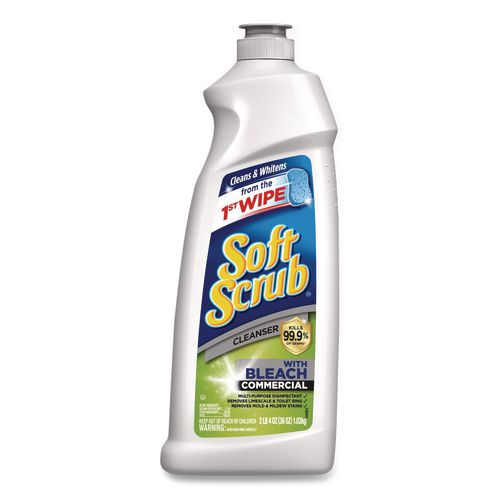 Image of Soft Scrub® 15519 Cleanser With Bleach Commercial 36 Oz Bottle, 6/carton