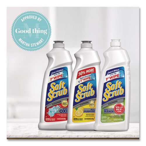 Image of Soft Scrub® 15519 Cleanser With Bleach Commercial 36 Oz Bottle, 6/carton