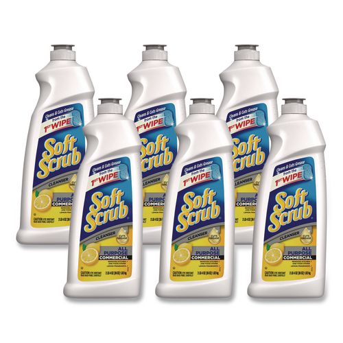Image of Soft Scrub® 15020 All Purpose Cleanser, Lemon Scent, 36 oz Bottle, 6/Carton
