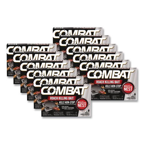 Image of Combat® 23400 05701 Roach Bait Insecticide, 0.42 oz, 12/Pack, 10 Packs/Carton