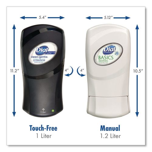 Image of Dial® Professional 16619 FIT Universal Manual Dispenser, 1.2 L, 4 x 5.13 x 10.5, Slate, 3/Carton