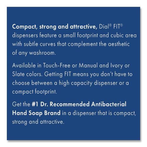 Image of Dial® Professional 16652 Fit Universal Touch Free Dispenser, 1 L, 4 X 5.4 X 11.2, Ivory, 3/carton