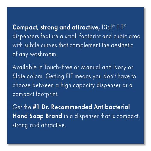 Image of Dial® Professional 16656 Fit Universal Manual Dispenser, 1.2 L, 4 X 5.13 X 10.5, Ivory, 3/carton