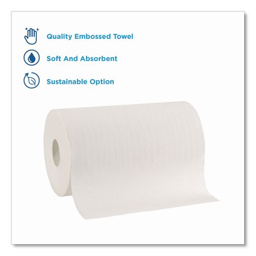 Image of Georgia Pacific® Professional 26610 SofPull Hardwound Paper Towel Roll, Nonperforated, 1-Ply, 9" x 400 ft, White, 6 Rolls/Carton