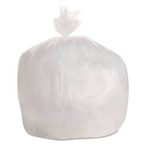 Image of Boardwalk® Z6036LN GR1 High-Density Can Liners, 30 gal, 8 mic, 30" x 36", Natural, Perforated Roll, 25 Bags/Roll, 20 Rolls/Carton
