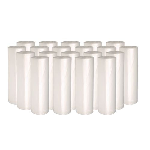 Image of Boardwalk® Z6036LN GR1 High-Density Can Liners, 30 gal, 8 mic, 30" x 36", Natural, Perforated Roll, 25 Bags/Roll, 20 Rolls/Carton