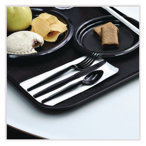 Image of Boardwalk® BWKKNIHWPPBIW Heavyweight Wrapped Polypropylene Cutlery, Knife, Plastic, Black, 1,000/Carton