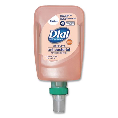 Image of Dial® Professional 16670EA Antibacterial Foaming Hand Wash Refill for FIT Manual Dispenser, Original Scent, 1.2 L