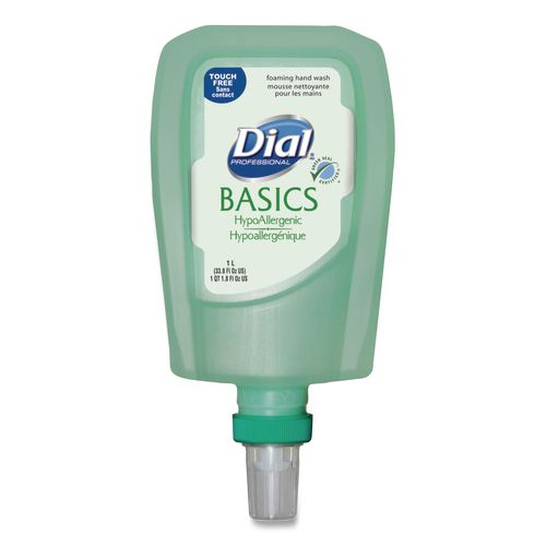 Image of Dial® Professional 16722EA Basics Hypoallergenic Foaming Hand Wash Refill for FIT Touch Free Dispenser, Honeysuckle Scent, 1 L
