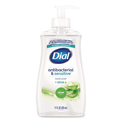 Image of Dial® Antibacterial Liquid Hand Soap, Aloe Scent, 11 oz, 12/Carton