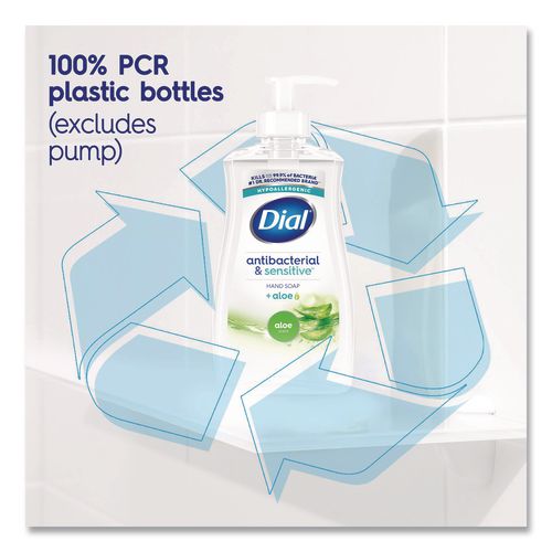 Image of Dial® Antibacterial Liquid Hand Soap, Aloe Scent, 11 oz, 12/Carton