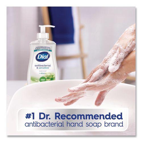 Image of Dial® Antibacterial Liquid Hand Soap, Aloe Scent, 11 oz, 12/Carton