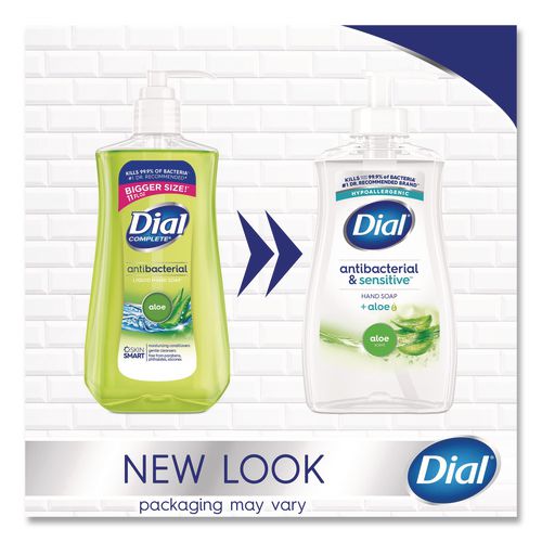 Image of Dial® Antibacterial Liquid Hand Soap, Aloe Scent, 11 oz, 12/Carton