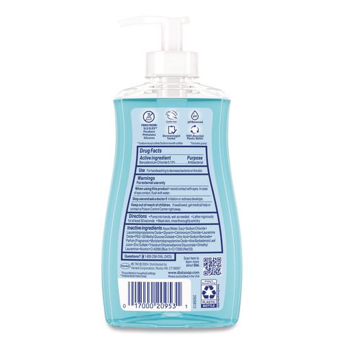 Image of Dial® 17000 20952 Antibacterial Liquid Hand Soap, Spring Water Scent, 11 oz, 12/Carton