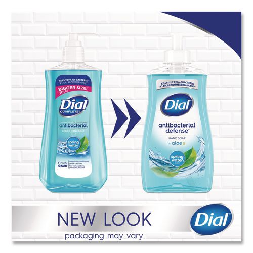 Image of Dial® 17000 20952 Antibacterial Liquid Hand Soap, Spring Water Scent, 11 oz, 12/Carton