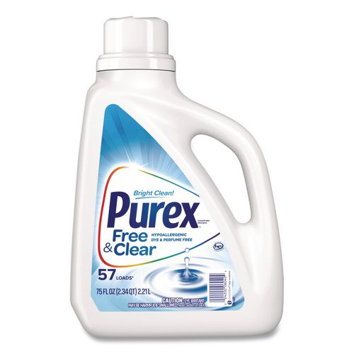 Image of Purex® 2420006040 Free and Clear Liquid HE Laundry Detergent, Unscented, 75 oz Bottle