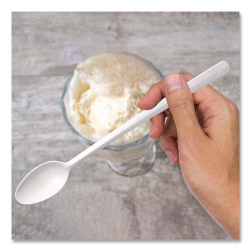 Image of SOLO® MSWD-0007 Specialty Cutlery, Soda Spoon, Plastic, White, 1,000/Carton