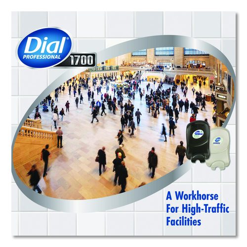 Image of Dial® Professional Dial 1700 Manual Dispenser, 1.7 L, 7.07 x 3.95 x 12.66, Pearl, 3/Carton