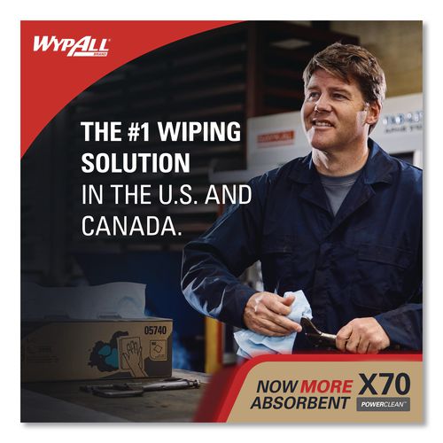 Image of WypAll® 41100 X70 Cloths, Flat Sheet, 16.6 x 14.9, White, 300/Carton