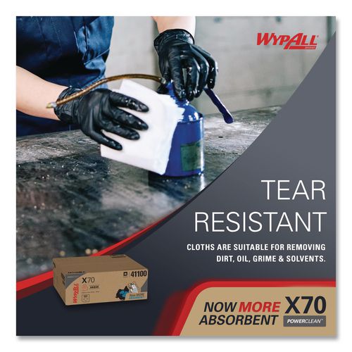 Image of WypAll® 41100 X70 Cloths, Flat Sheet, 16.6 x 14.9, White, 300/Carton