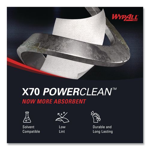 Image of WypAll® 41100 X70 Cloths, Flat Sheet, 16.6 x 14.9, White, 300/Carton