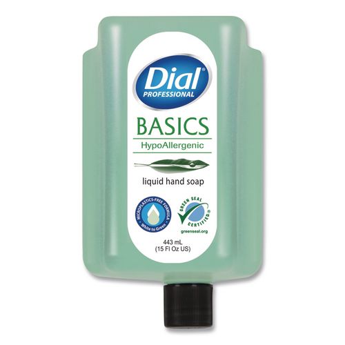 Image of Dial® Professional DIA 33827 Basics MP Free Liquid Hand Soap Refill for Versa Dispenser, Unscented, 15 oz, 6/Carton