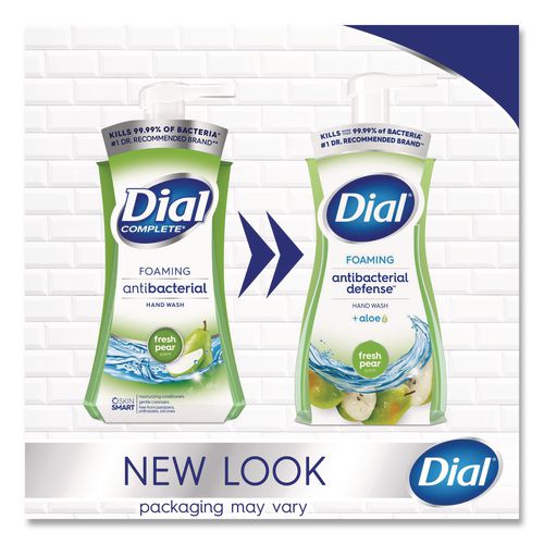 Image of Dial® 17000 34721 Antibacterial Foaming Hand Wash, Fresh Pear Scent, 10 oz, 8/Carton