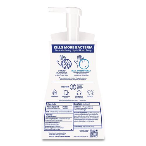 Image of DialÂ® Antibacterial Foaming Hand Wash, Spring Water Scent, 10 oz, 8/Carton