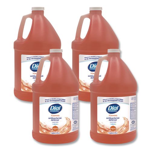 Image of Dial® Professional 17000 35452 Antibacterial Defense Original Foaming Hand Wash, Plus Aloe, Original Scent, 1 gal, 4/Carton
