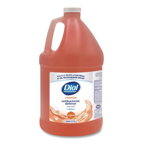 Image of Dial® Professional 17000 35452 Antibacterial Defense Original Foaming Hand Wash, Plus Aloe, Original Scent, 1 gal, 4/Carton