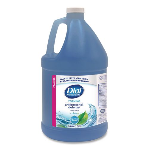 Image of Dial® Professional 17000 35458 Antibacterial Defense Foaming Hand Wash Refill, Plus Aloe Formula, Spring Water Scent, 1 gal, 4/Carton