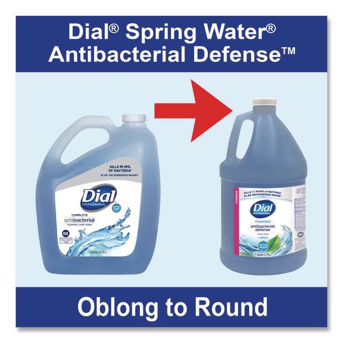 Image of Dial® Professional 17000 35458 Antibacterial Defense Foaming Hand Wash Refill, Plus Aloe Formula, Spring Water Scent, 1 gal, 4/Carton