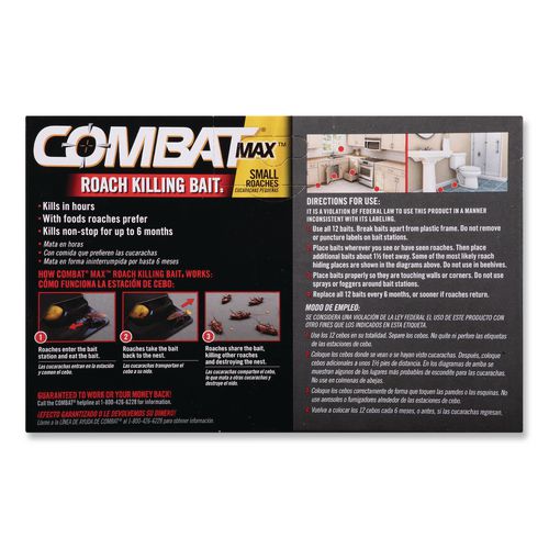 Image of Combat® DIA 51910 MAX Small Roach Quick Kill Formula, 0.43 oz, 12/Pack, 12 Packs/Carton