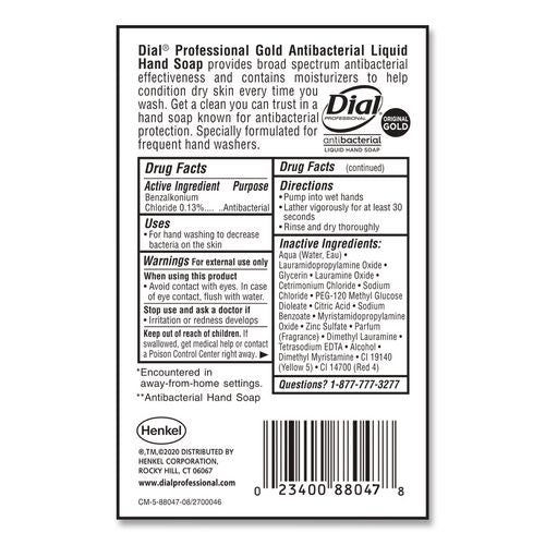 Image of Dial® Professional 88047 Gold Antibacterial Liquid Hand Soap, 1 gal