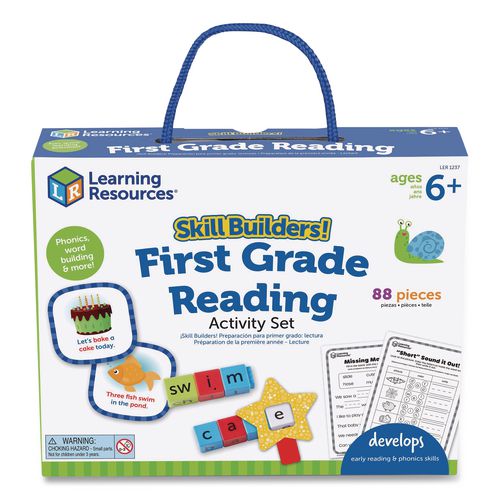 Image of Learning Resources® LER1237 Skill Builders! First Grade Reading Activity Set, Grade 1, 88 Pieces