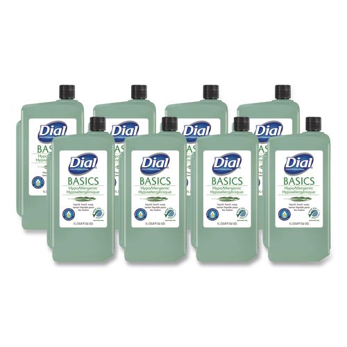 Image of Dial® Professional DIA 33821 Basics MP Free Liquid Hand Soap Refill, Unscented, 1 L, 8/Carton