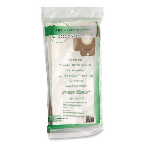 Image of Green Klean® GK-CV30 GK-CV30 Replacement Bag, 10 Bags/Pack, 10 Packs/Carton