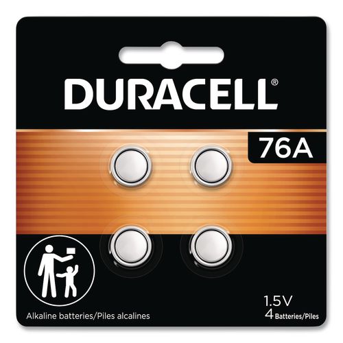 Image of Duracell® PX76A675B4PK Specialty Alkaline Batteries, 76A, 1.5 V, 4/Pack