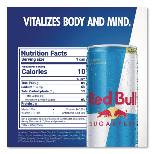 Image of Red Bull® RBD122114 Energy Drink, Sugar-Free, 8.4 Oz Can, 24/carton