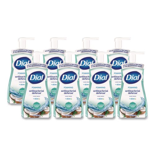 Image of Dial® 17000 34715 Antibacterial Foaming Hand Wash, Coconut Water Scent, 10 oz, 8/Carton
